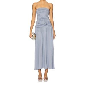 Strapless Blue Dress